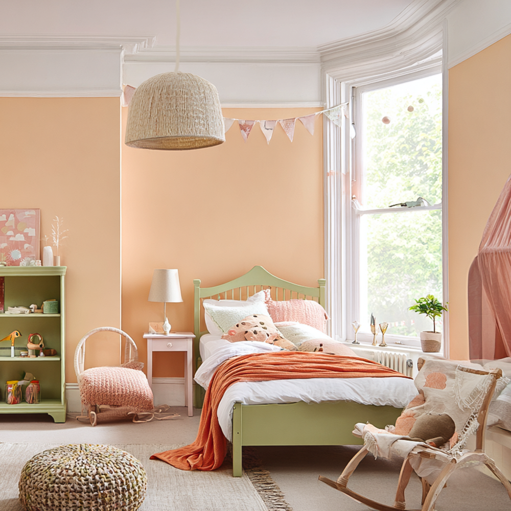 Little Knights Cornfield beige paint with apricot undertones