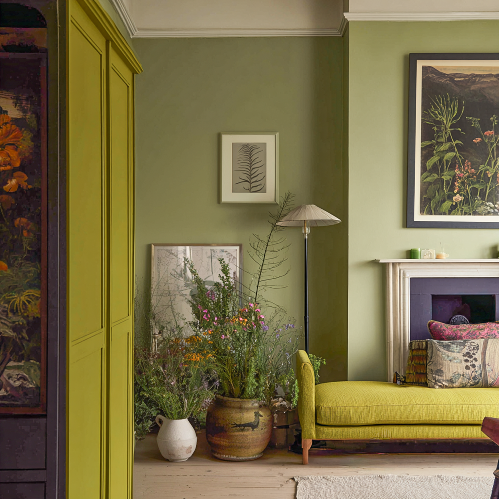 Little Knights Gardner Green warm green interior paint
