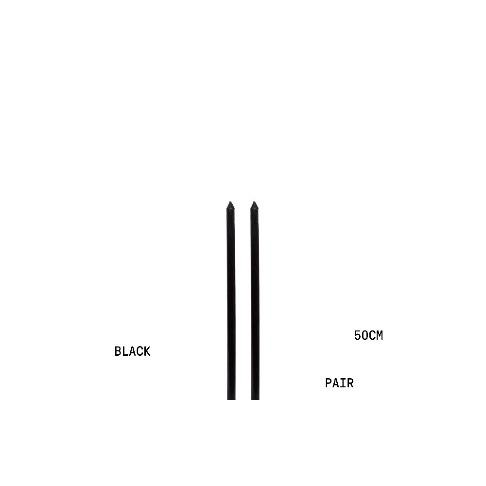 metre candles black colour 50cm height pair