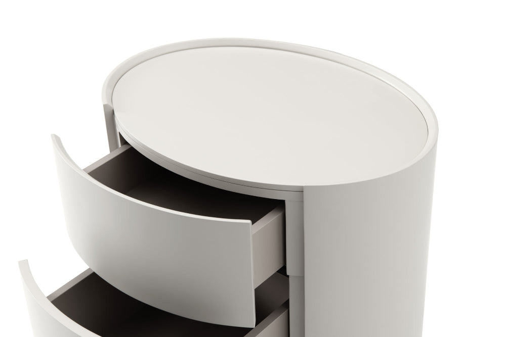 ming bedside table modern cylinder style table with drawers