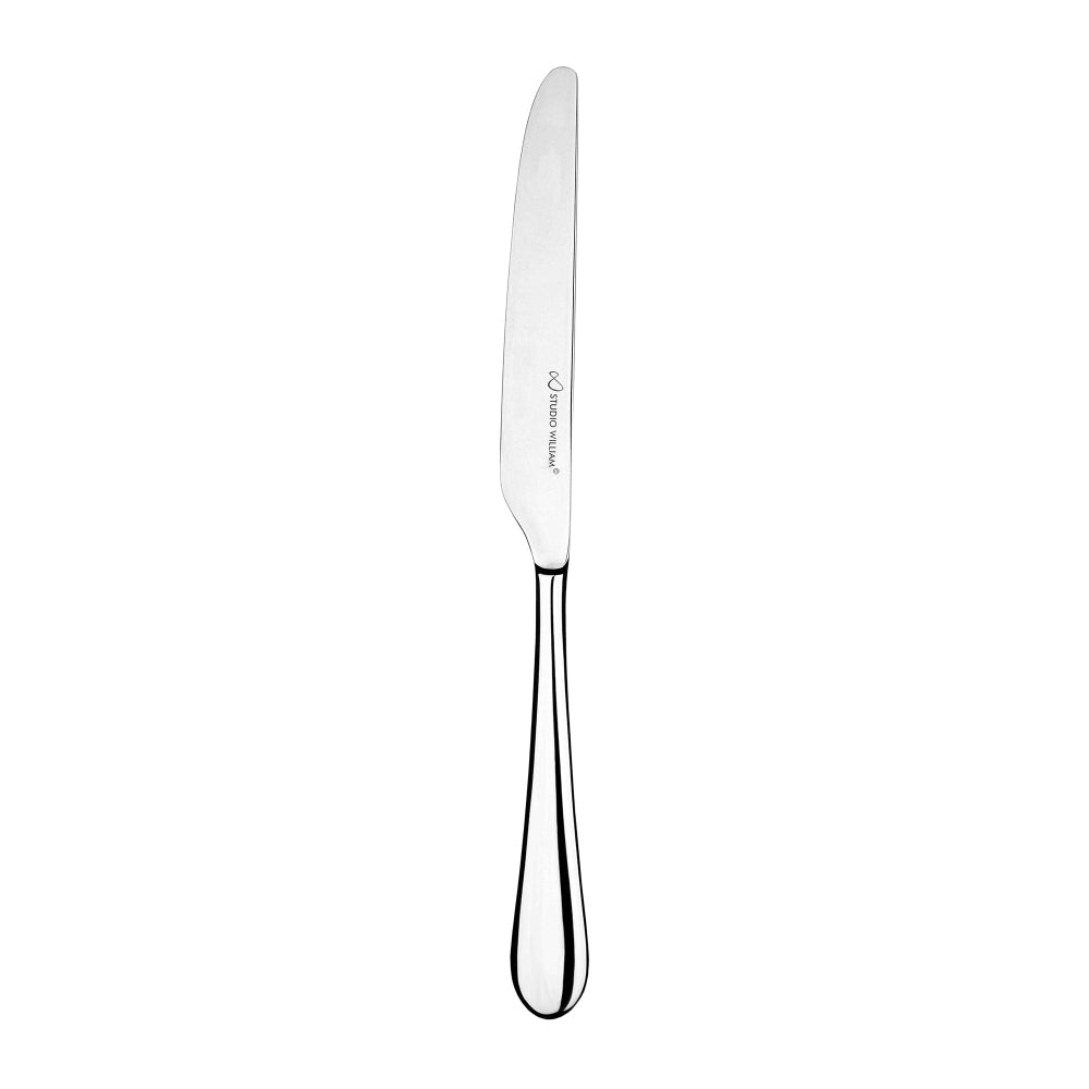 Stainless steel knife on a white background