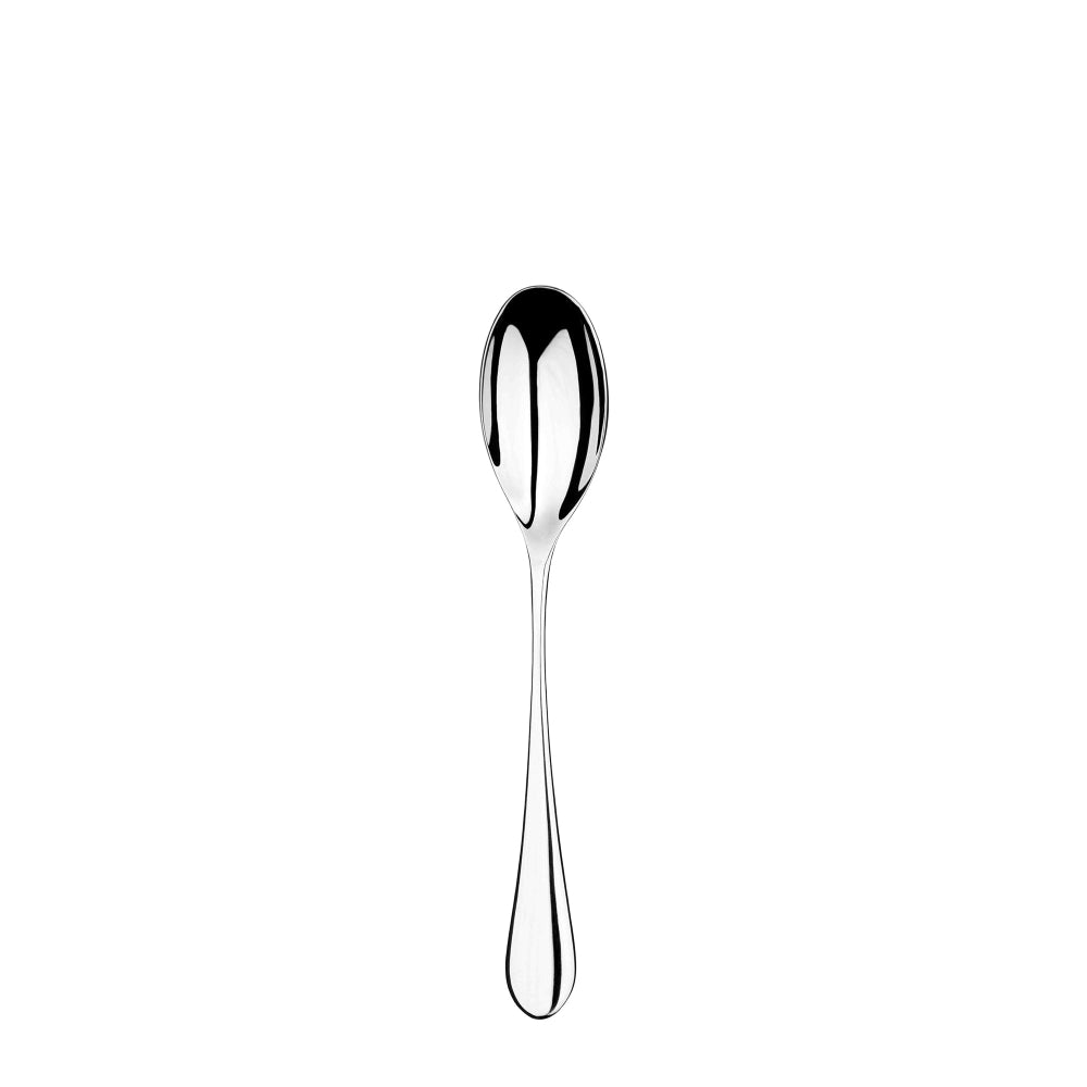 Silver spoon on a white background