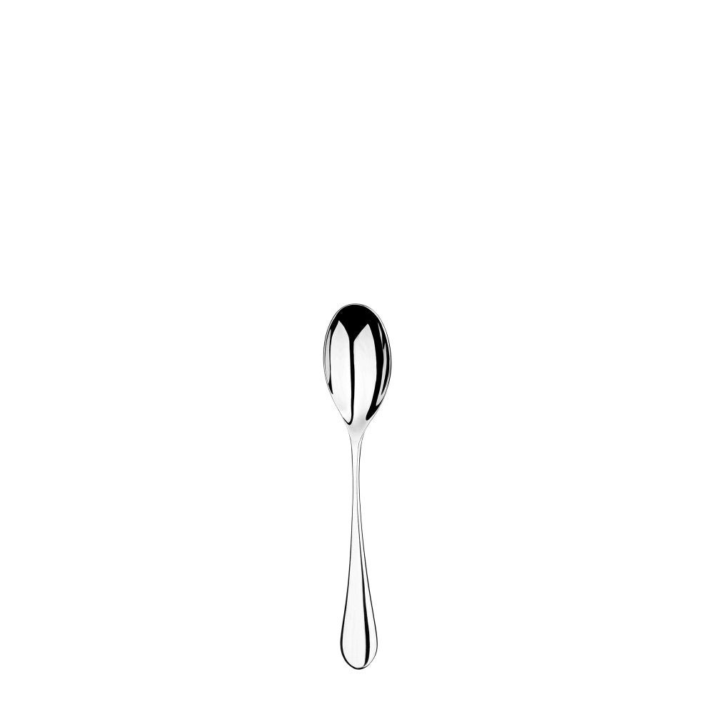 Stainless steel teaspoon on a white background