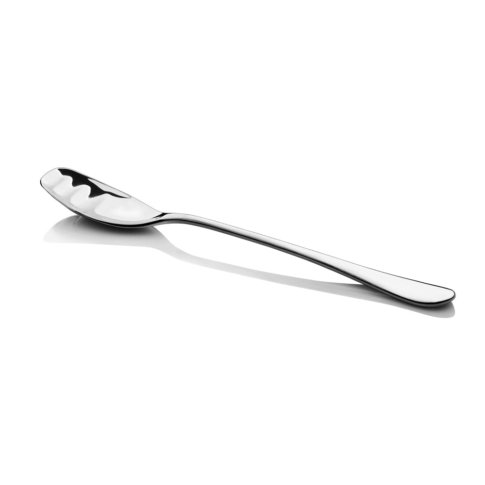 Textured Droplet Silver spoon on a white background