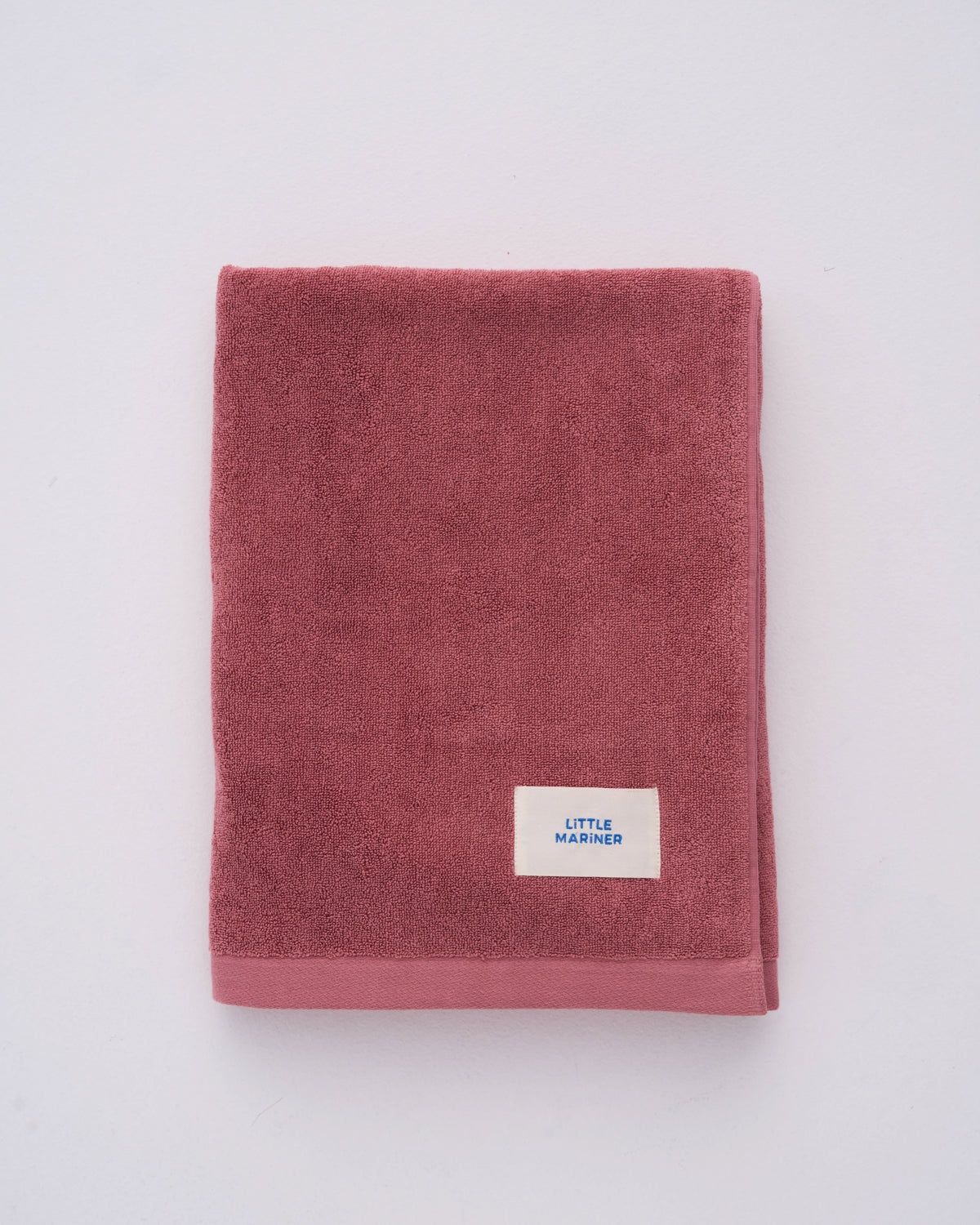 Dusty rose organic cotton beach towel by Little Mariner