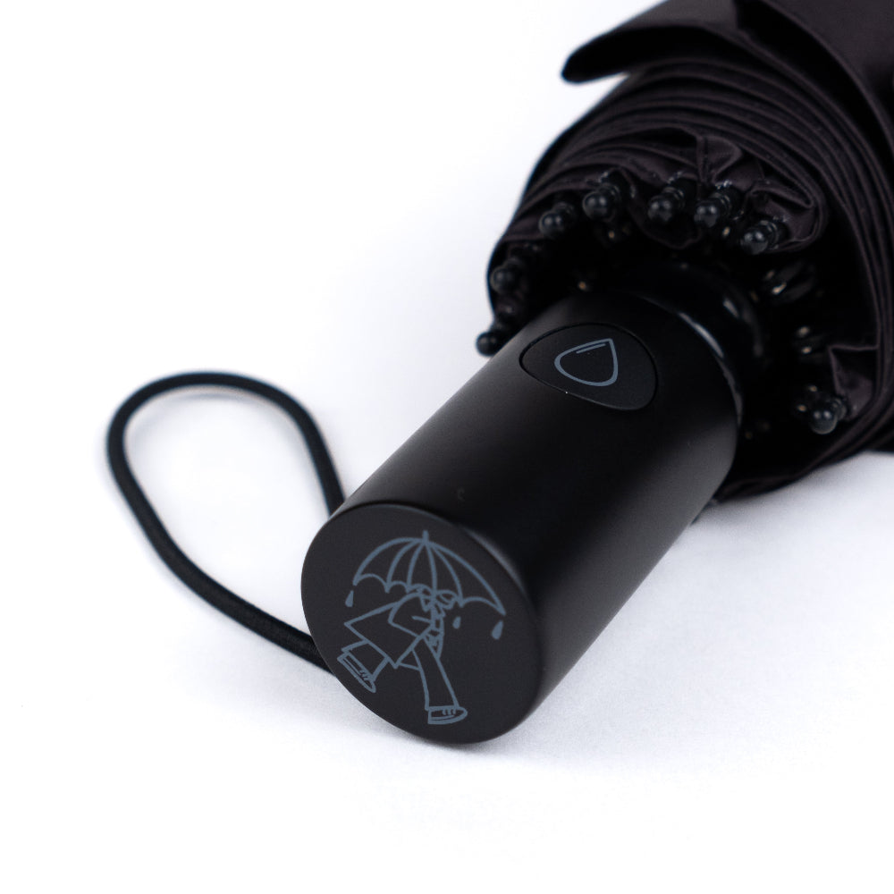 Black umbrella with handle design on a white background