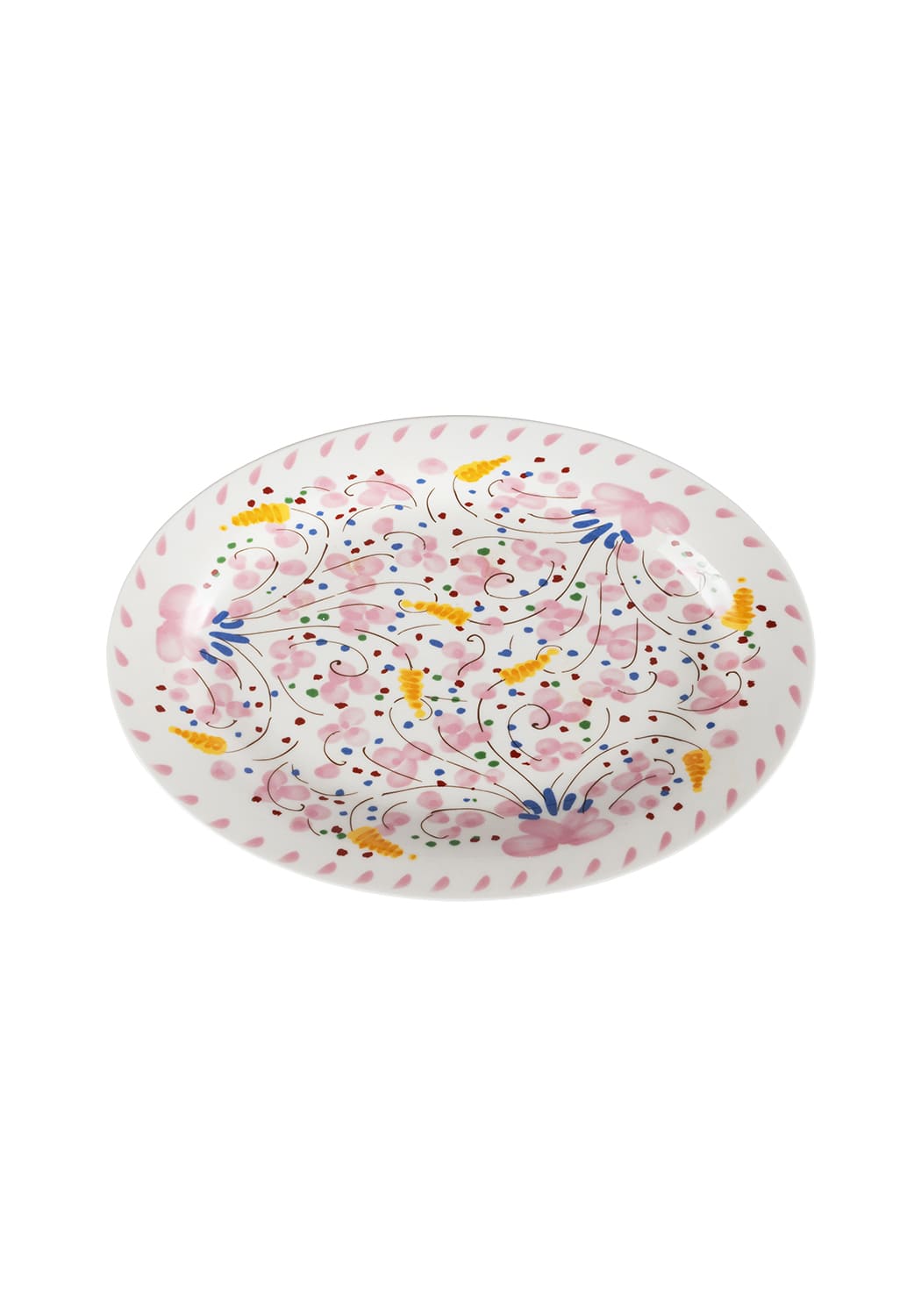 Decorative plate with floral pattern on a white background