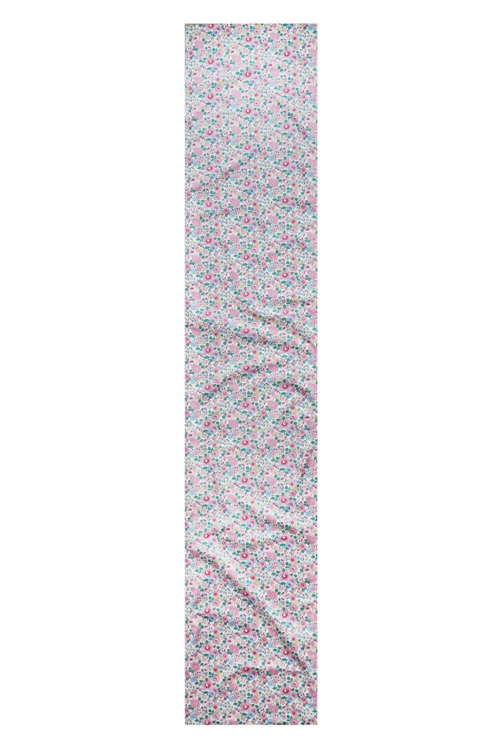 Betsy Candy Floss Liberty Floral patterned fabric table runner on a white background full product view