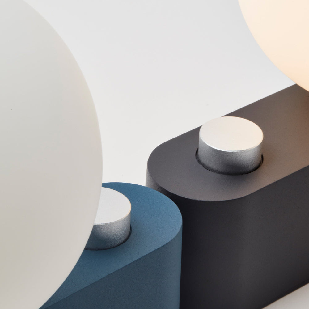 Close-up of the Tala Alumina lamp in Charcoal