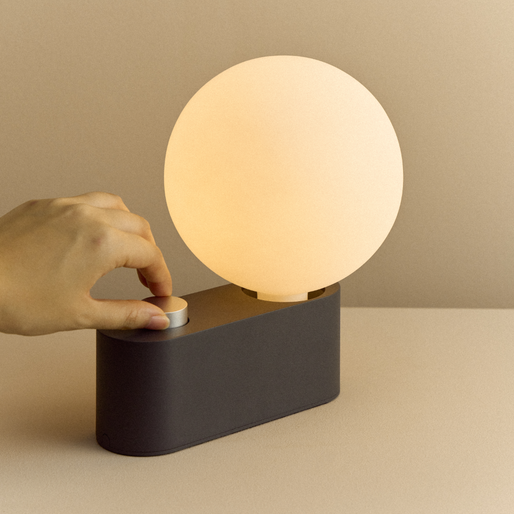 Tala Alumina modern table lamp in Charcoal turn dial