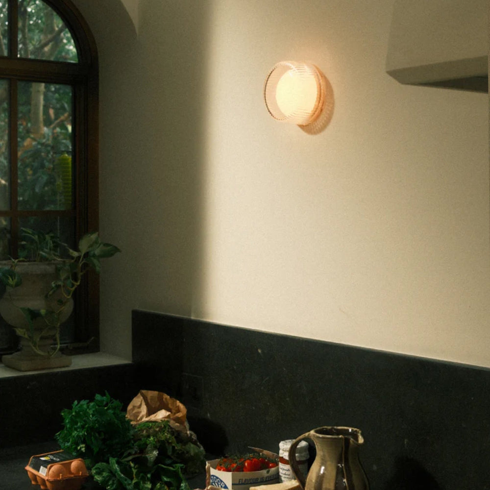 Tala Firth Wall Light with ribbed mouth-blown glass