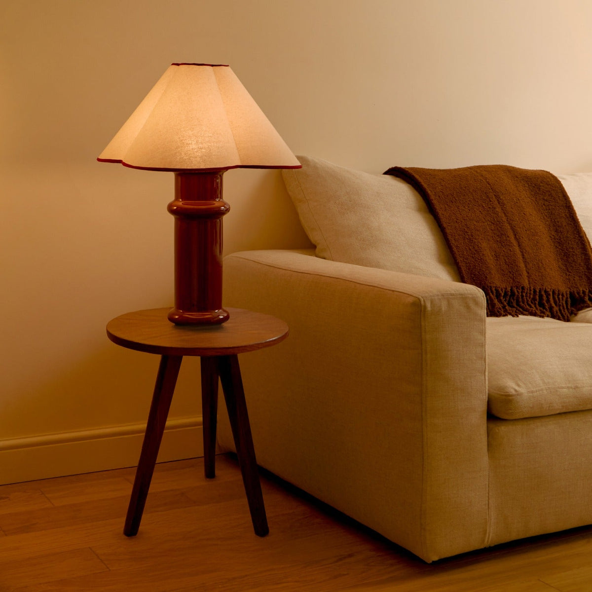 Tala Heath ceramic table lamp in Port Red