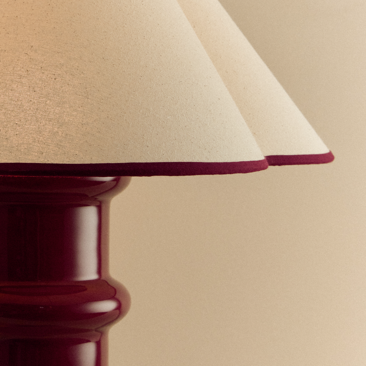 Tala Heath sculptural ceramic table lamp with cotton shade