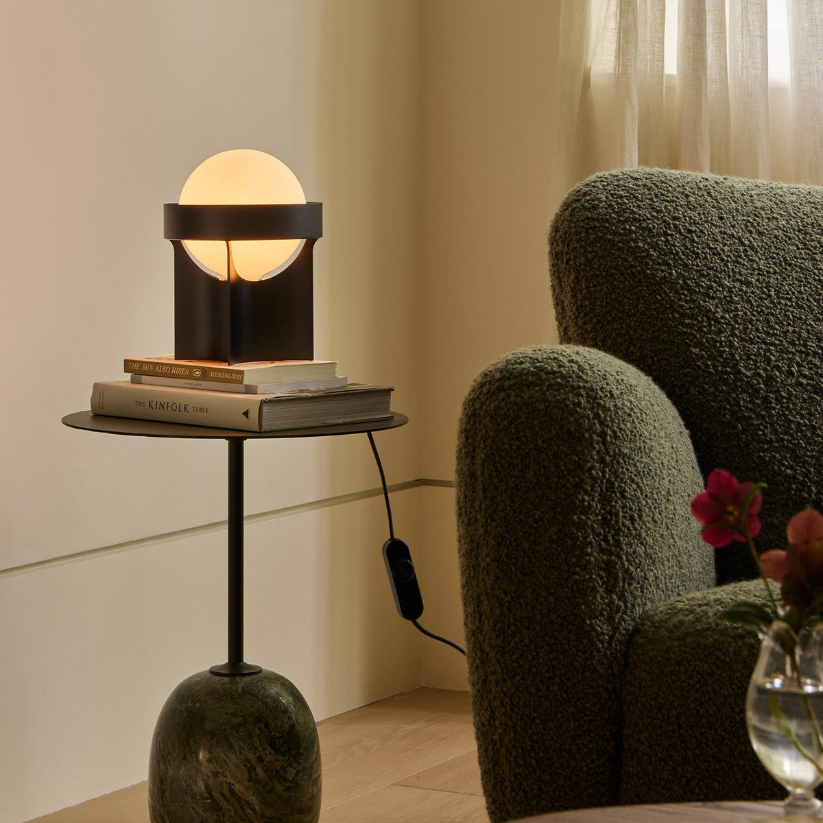 Tala Loop designer table lamp in Dark Grey