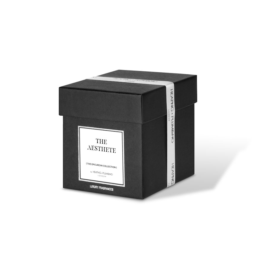 Black box with 'The Aesthete' branding on a white background