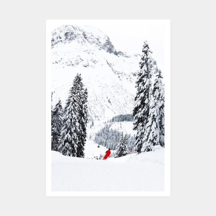 Tree Skiing mountain art print by Powderhound featuring ski photography by Natasha Durlacher