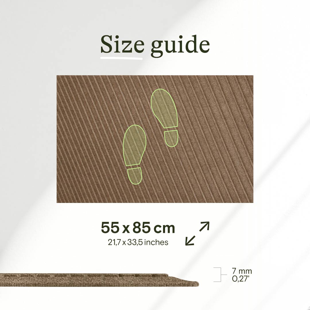 WaterHog Gradient doormat size guide showing 55 x 85 cm dimensions and a 7 mm thickness.