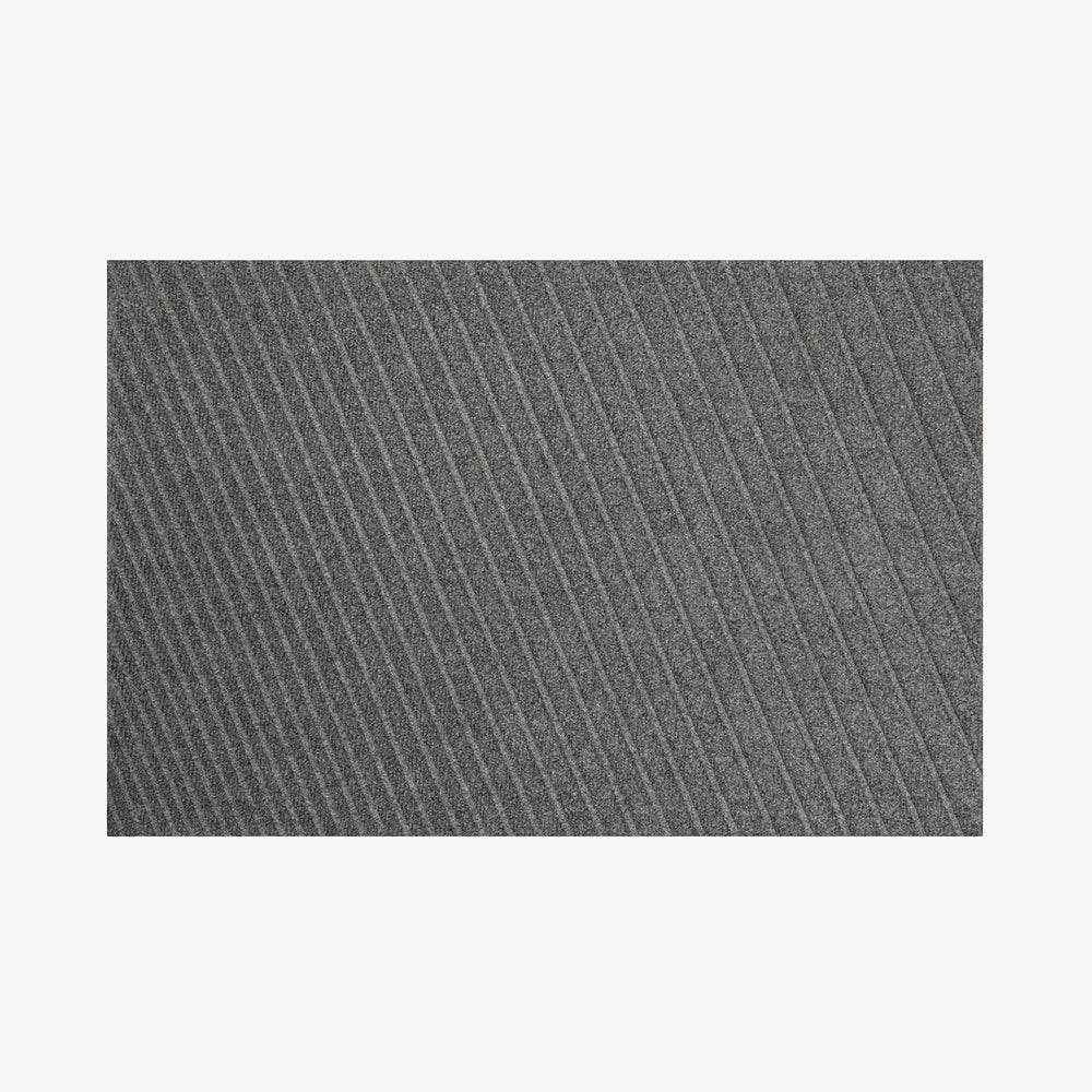 Grey WaterHog Gradient doormat featuring evenly spaced diagonal textured ribs.