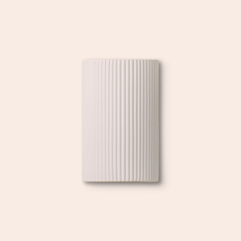 White ribbed ceramic wall light by houseof