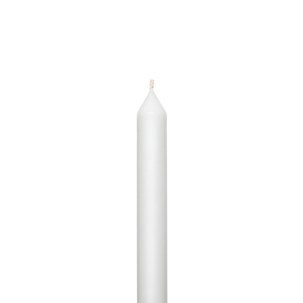 White candle on a white background