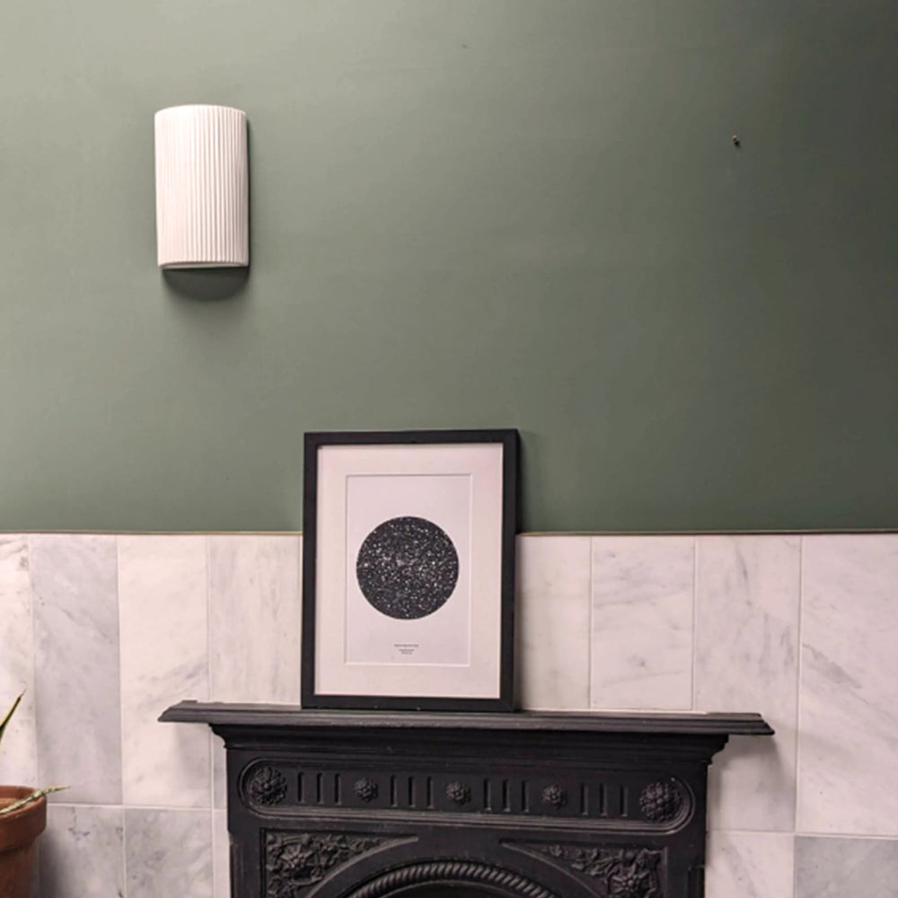 White wall light switched of