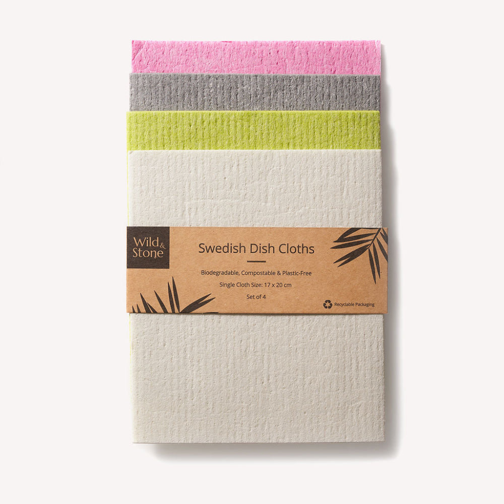 Pack of Swedish dish cloths multicoloured on a white background