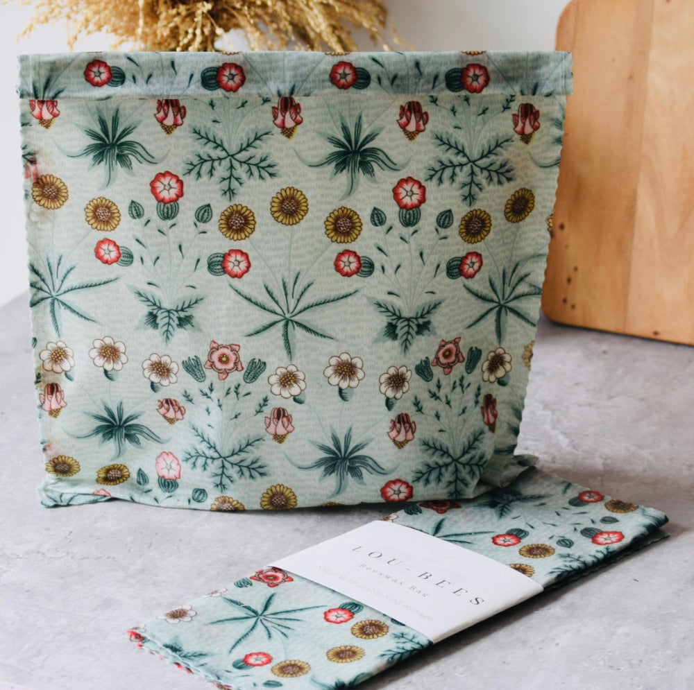 William Morris Floral patterned beeswax wrap