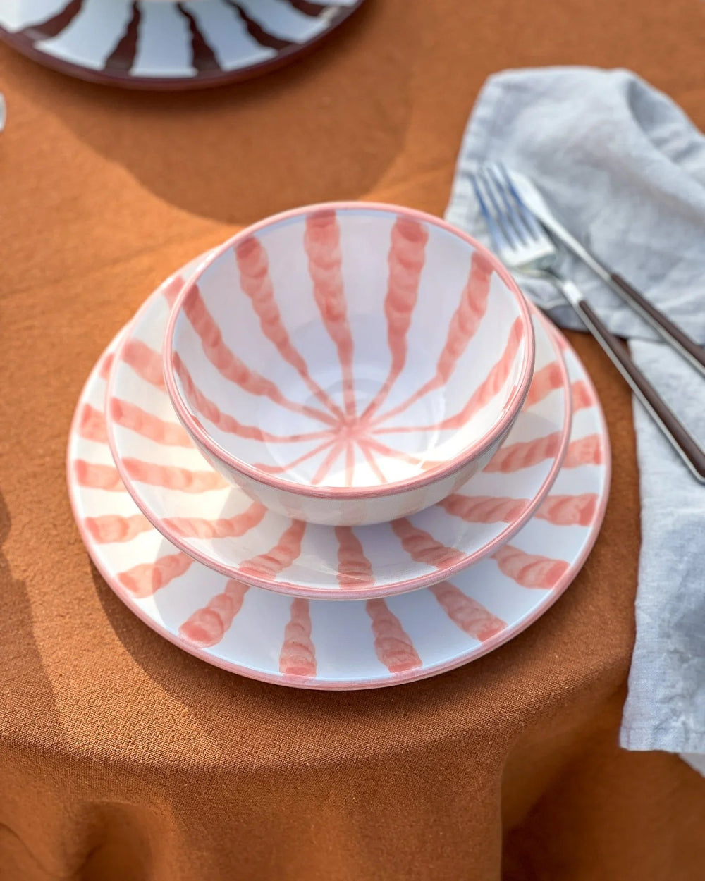 Woven Rosa Blush Pink Wave bowl from the ParaSol Collection